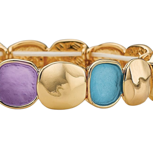 Abru Classic Pastel Stone Gold-Tone Bracelet